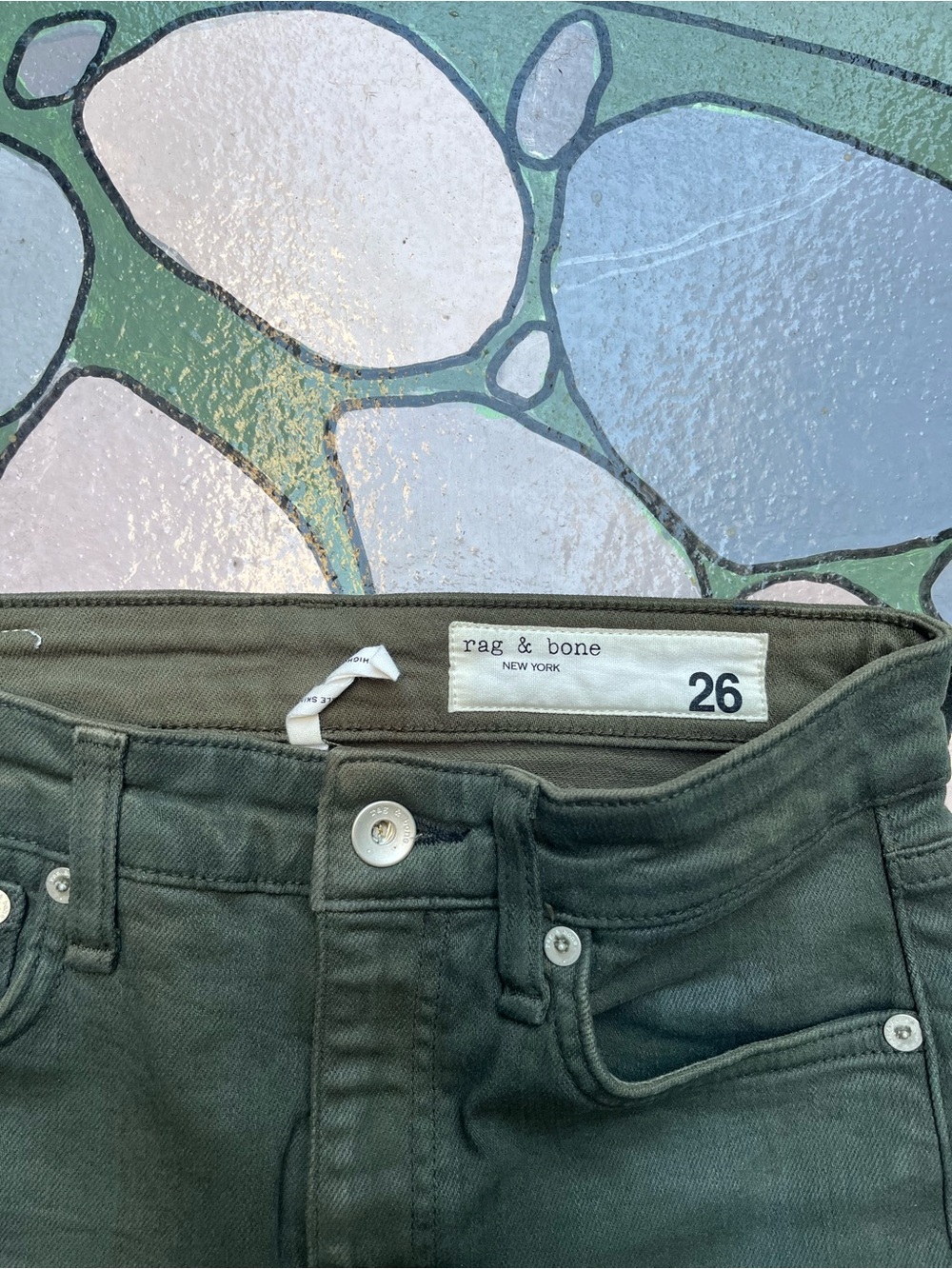 rag & bone Men’s Olive Green Slim Jeans